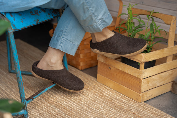 glerups Pantoffel mit Naturkautschuksohle - honey Pantoffel mit Naturkautschuk Braun